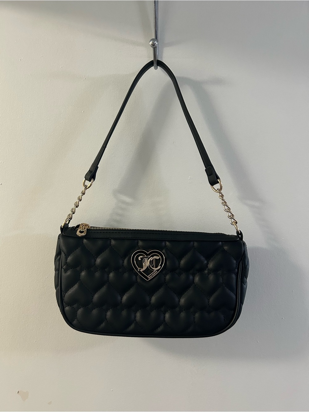Juicy Couture Black Heart Quilted Shoulder Bag
